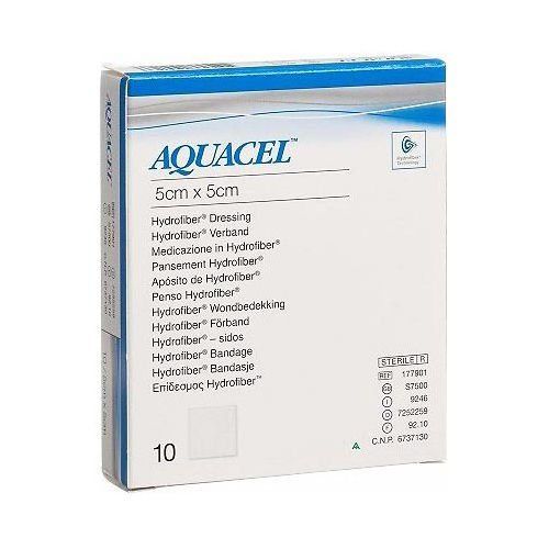 Aquacel Hydrofiber Dressing 5cm x 5cm x10 (Ulcers, Post-Op, Burns, Lacerations) - Convatec EasyMeds Pharmacy