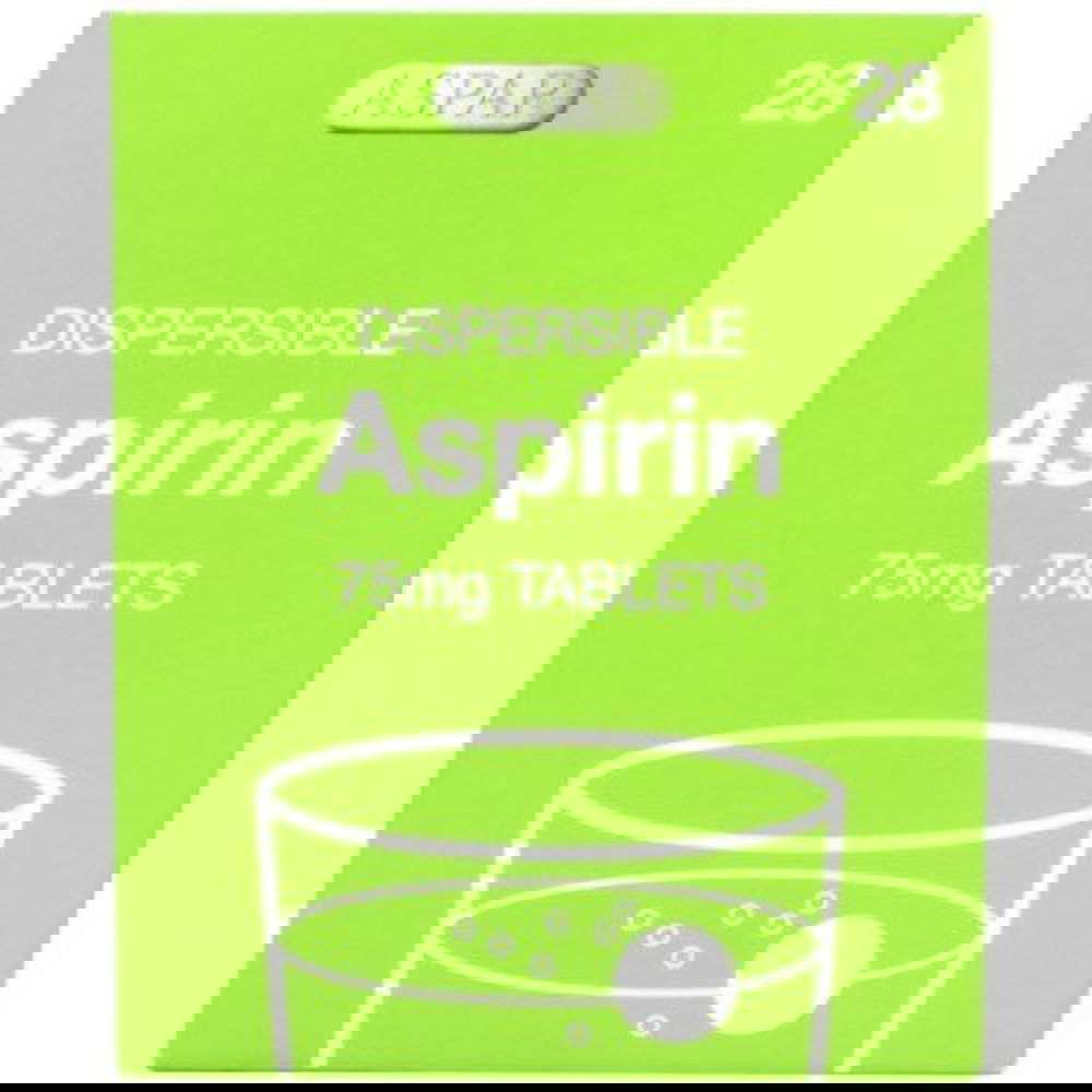 Aspirin 75mg Dispersible Tablets | Pack of 28 - EasyMeds Healthcare EasyMeds Pharmacy