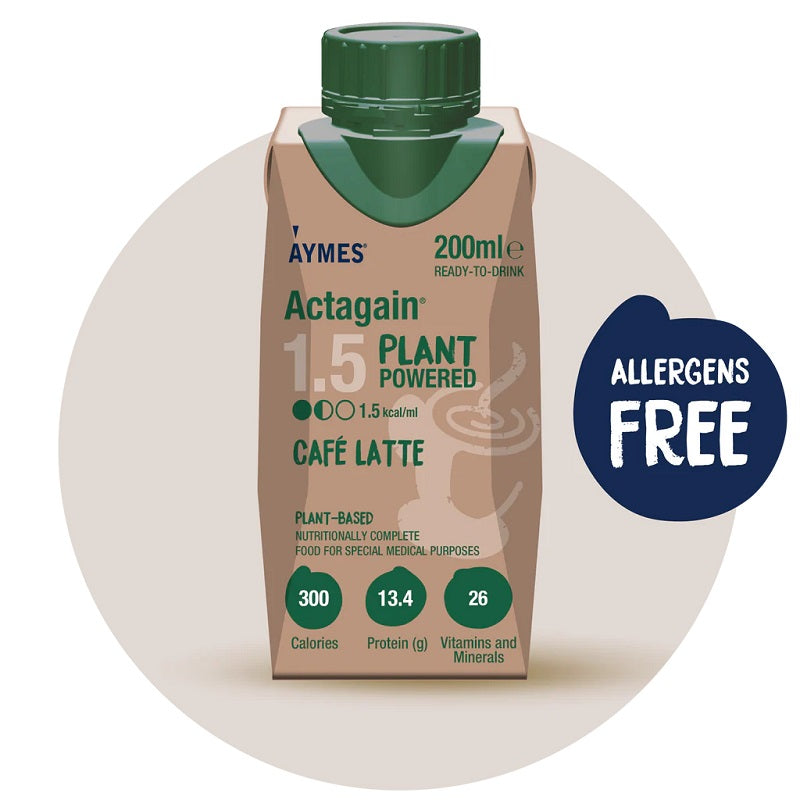 Aymes Actagain 1.5 Plant Powered Nutritional Drink Cafe Latte 4x200ml
