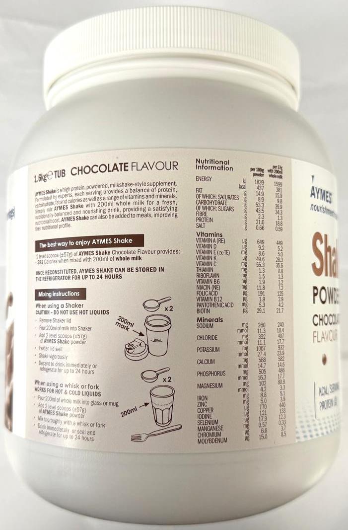 Aymes Chocolate Shake Protein Powder Tub 1600g