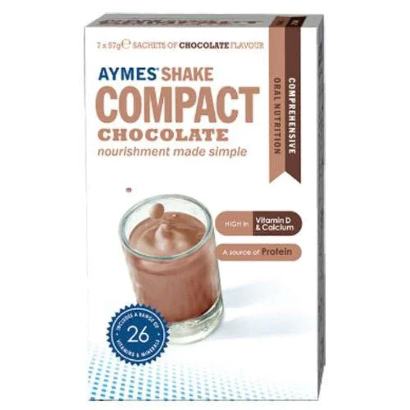 Aymes Compact Chocolate Shake Sachet 57g x 7 - Aymes EasyMeds Pharmacy