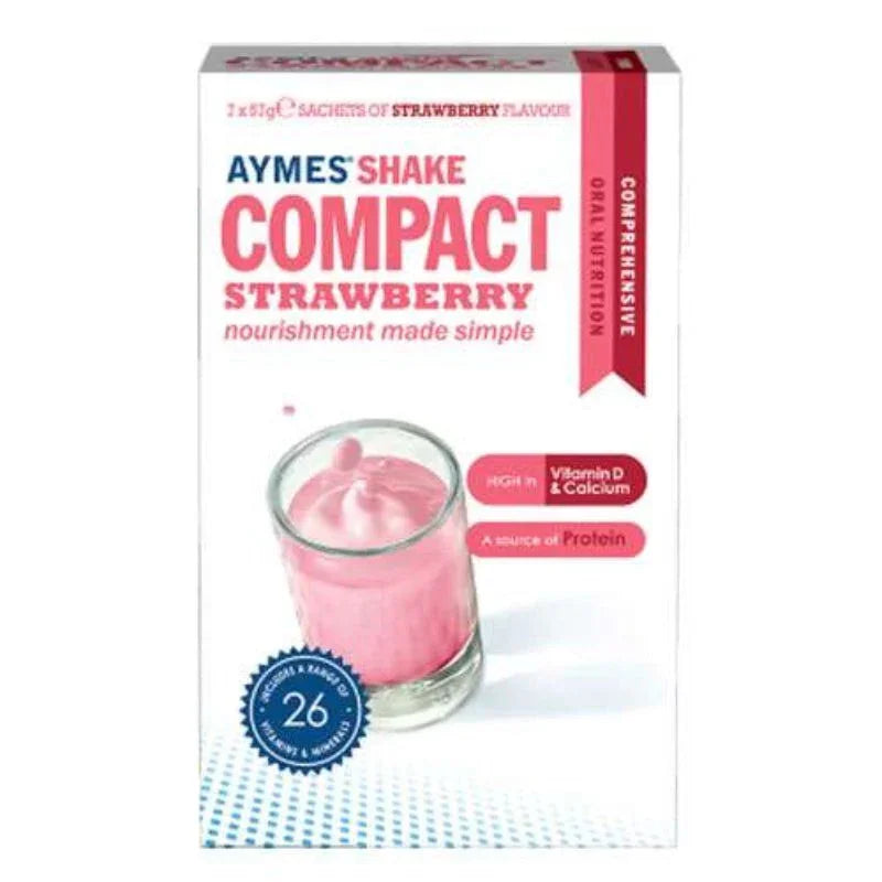 Aymes Compact Strawberry Shake Sachet 57g x 7 - Aymes EasyMeds Pharmacy