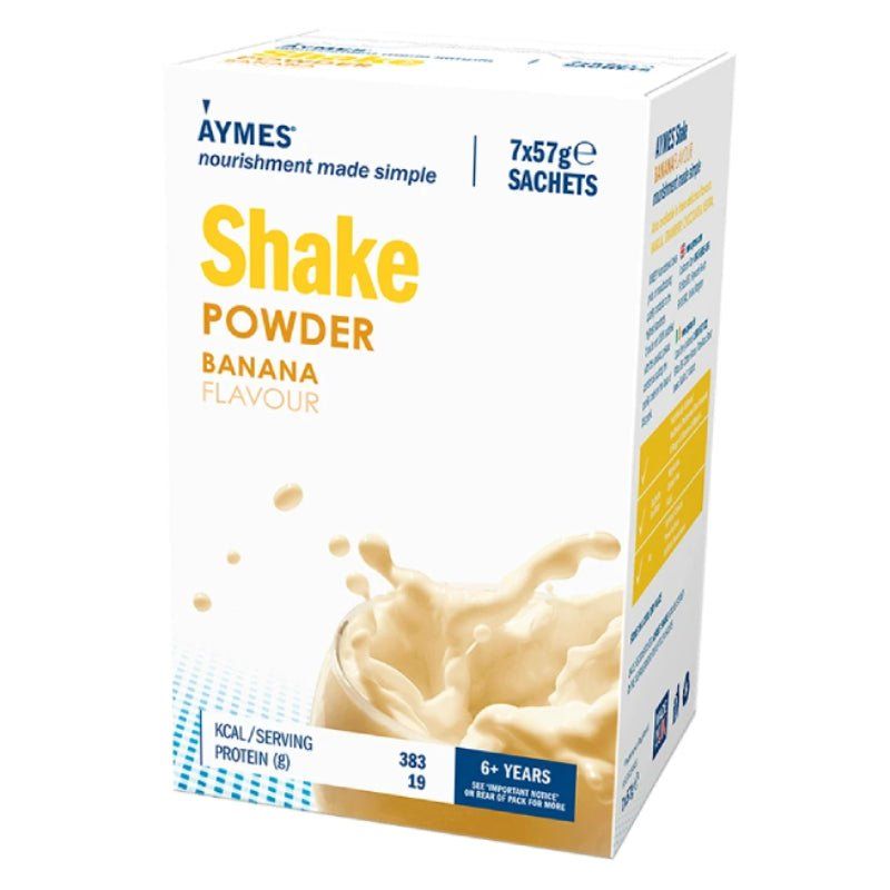 Aymes Nutritional Milkshake Banana Flavour Sachet 57g x 7 - Aymes EasyMeds Pharmacy