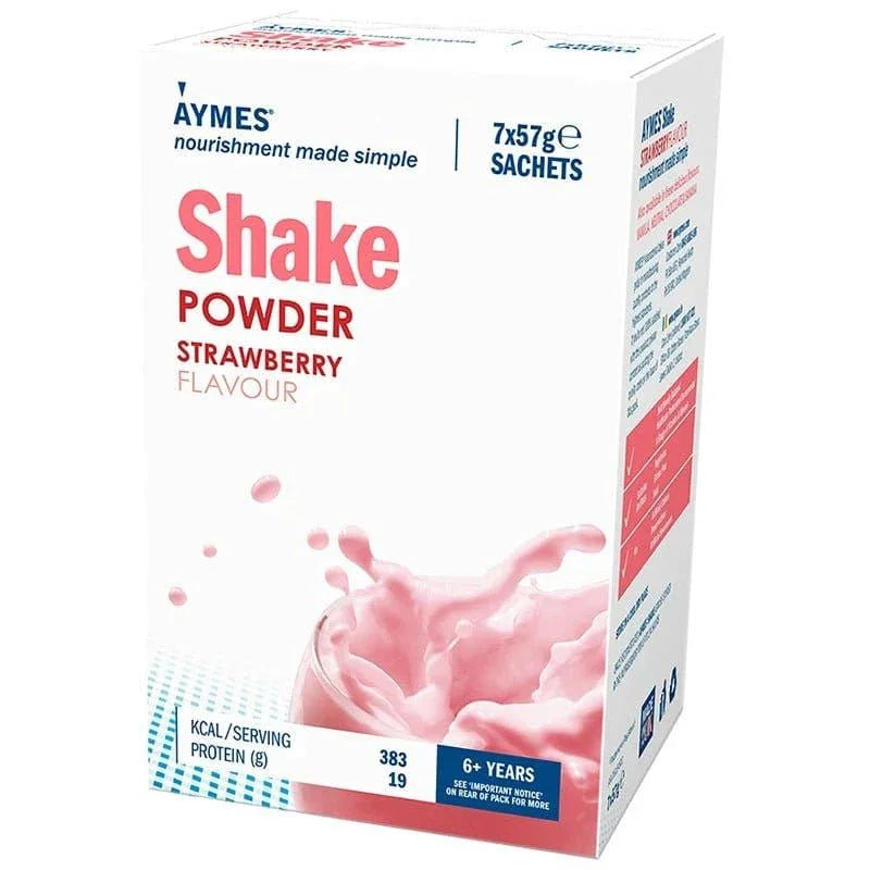 Aymes Nutritional Milkshake Strawberry Flavour Sachet 57g x 7 (6 Packs of 57g x7) - Aymes EasyMeds Pharmacy