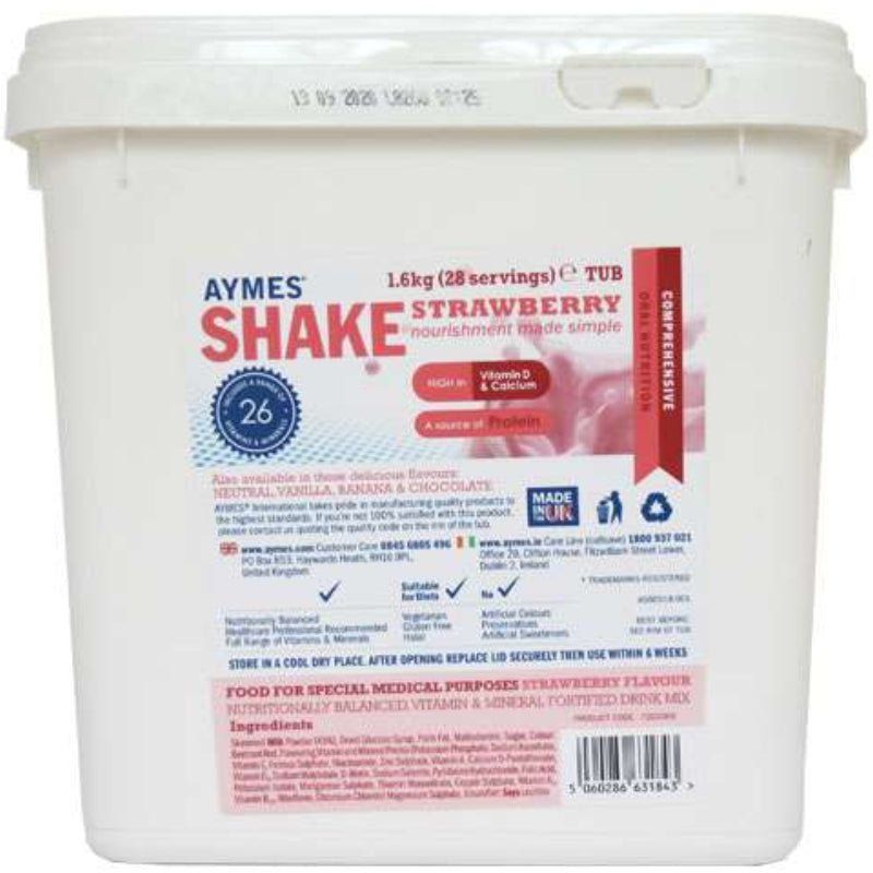Aymes Strawberry Shake Protein Powder Tub 1600g - Aymes EasyMeds Pharmacy