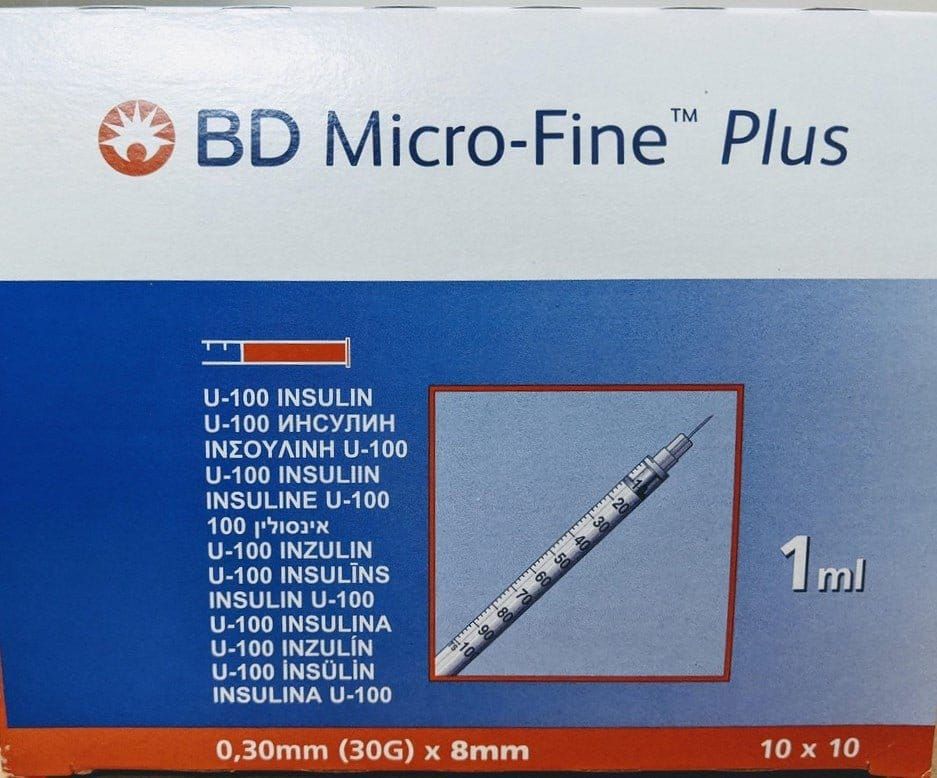 BD MicroFine + Plus 1ml U100 30G 8mm x 100 - Special Offer -   Becton Dickinson EasyMeds Pharmacy