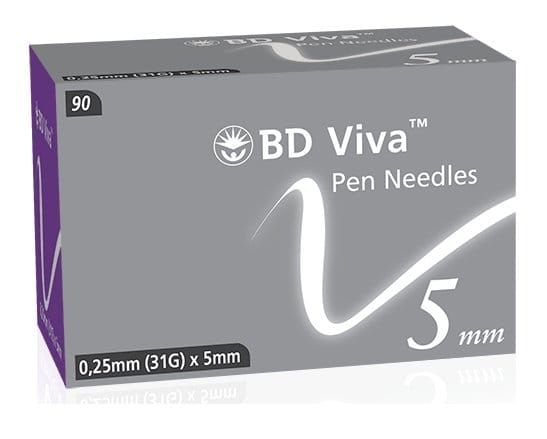 BD Viva Pen Needles 5mm 0.25mm (31G) x 90 - Becton Dickinson EasyMeds Pharmacy