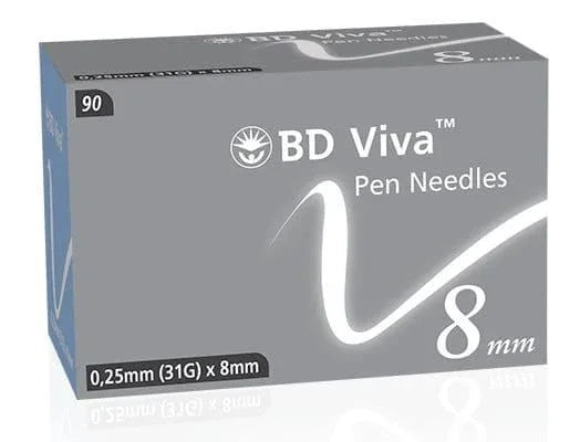 BD Viva Pen Needles 8mm 0.25mm (31G) x 90 - Becton Dickinson EasyMeds Pharmacy