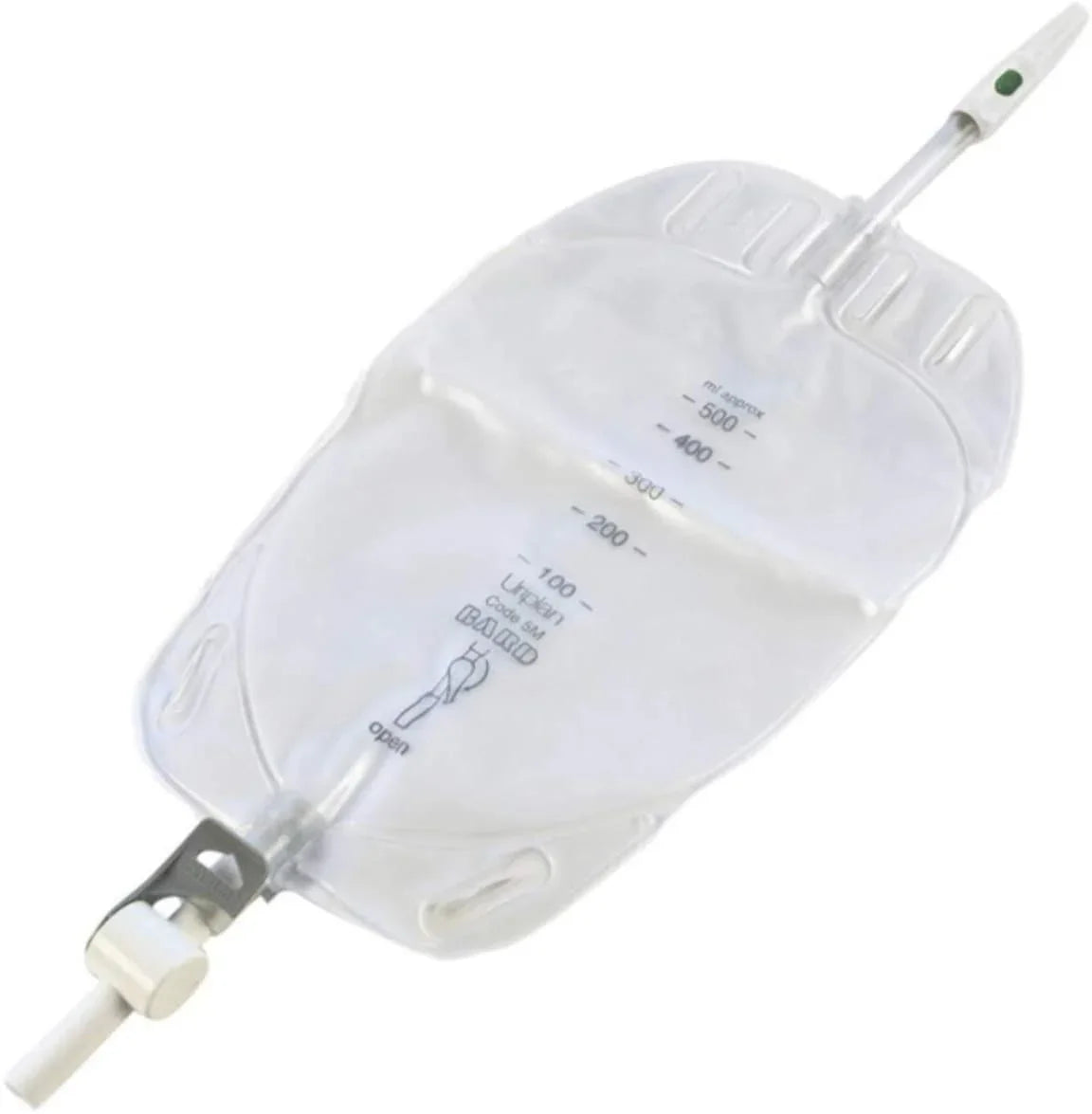 Bard Uriplan Leg Bags x 10, 500ml Capacity, 10cm Inlet, Ref: D5M with 180 deg Lever tap - Bard EasyMeds Pharmacy