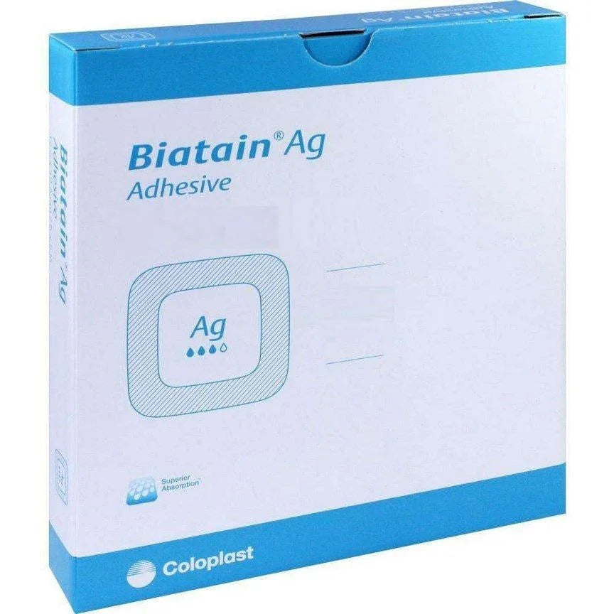 Biatain AG Adhesive Dressings 18cm x 18cm x 5 | Silver Hydrocolloid EasyMeds Pharmacy Biatain AG Adhesive Dressings 18cm x 18cm x 5 | Silver Hydrocolloid EasyMeds Pharmacy