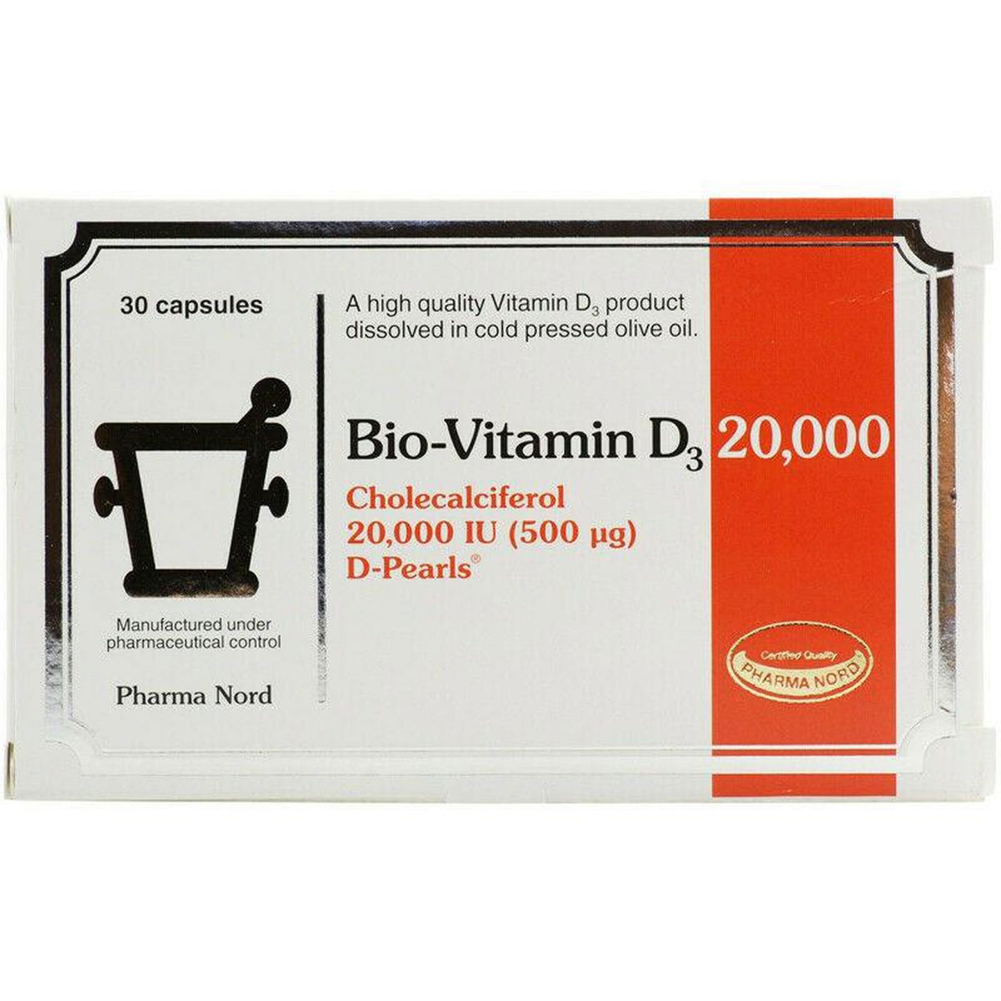 Bio Vitamin D3 500MCG Supplements 20000IU x 30 by Pharma Nord - Pharma Nord EasyMeds Pharmacy