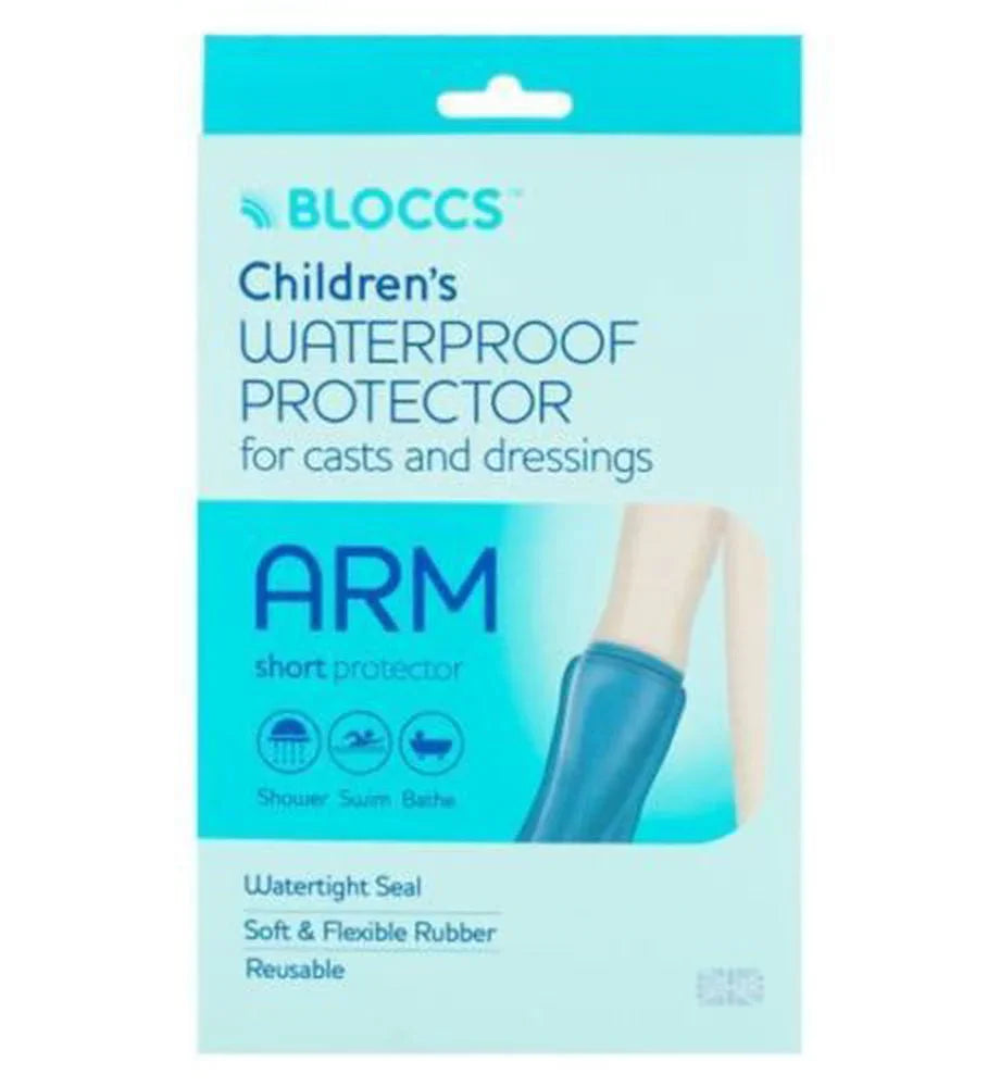 Bloccs Waterproof Protector for Casts and Dressings - Child Short Arm 10-14 yr | L - Bloccs EasyMeds Pharmacy