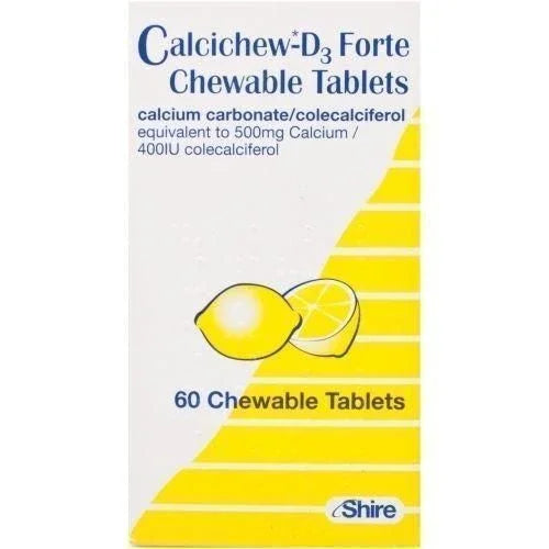 Calcichew D3 Forte Chewable Tablets Pack of 60 - Shire EasyMeds Pharmacy