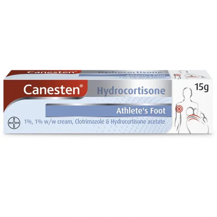Canesten Hydrocortisone Triple Action Athletes Foot Cream 15g - Canesten EasyMeds Pharmacy