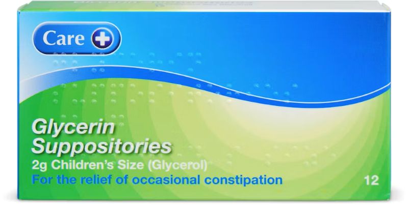 Care+ Glycerol Suppositories 2g (Children) x 12