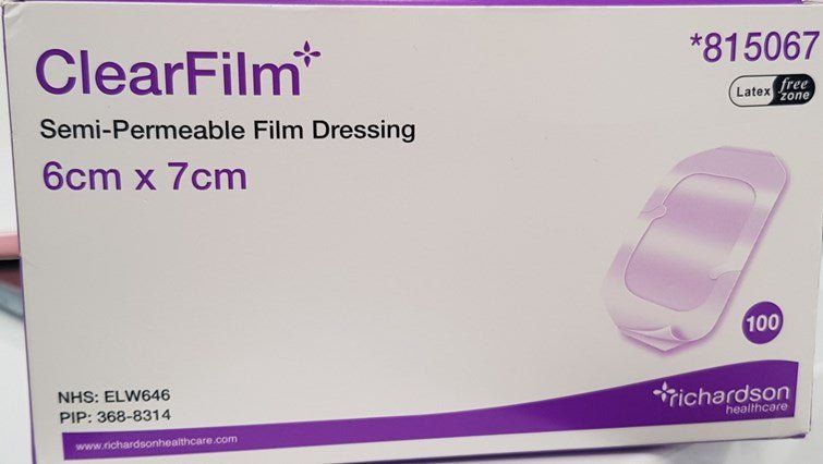 Clearfilm 815067 Transparent Film Dressings 6cm x 7cm x 100 - Richardsons Healthcare Ltd EasyMeds Pharmacy