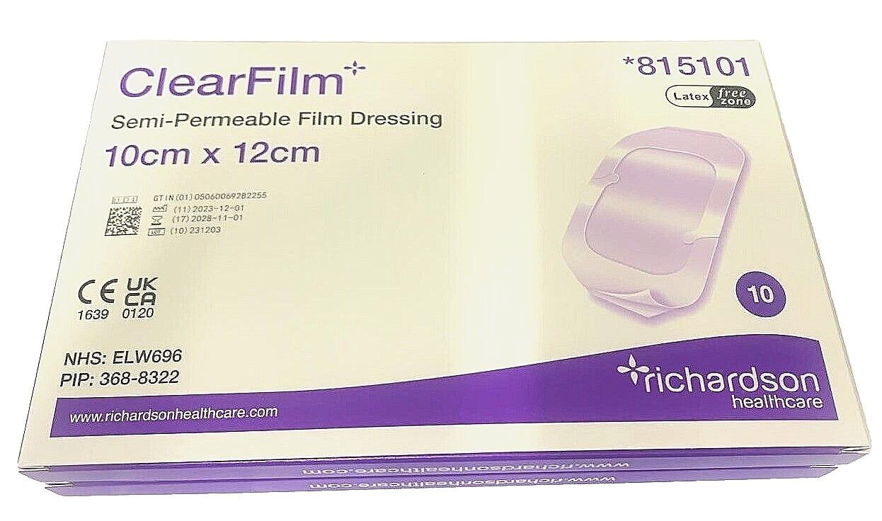 Clearfilm 815101 Transparent Film Dressings 10cm x 12cm x 10 - Richardsons Healthcare Ltd EasyMeds Pharmacy