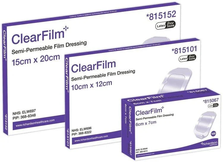 Clearfilm 815121 Transparent Film Dressings 12cm x 12cm x 10 - Richardsons Healthcare Ltd EasyMeds Pharmacy