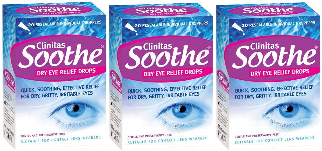 Clinitas Soothe Dry Eye Relief Drops/Vials 0.5ml x 20 x 3 Packs