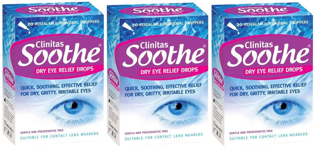 Clinitas Soothe Dry Eye Relief Drops/Vials 0.5ml x 20 x 3 Packs
