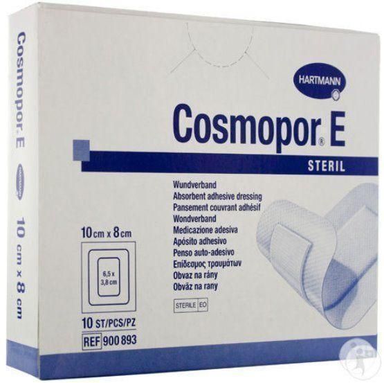 Cosmopor E Sterile Adhesive Wound Dressings 10cm x 8cm x 25 Surgical Cuts Burns -   Hartmann EasyMeds Pharmacy