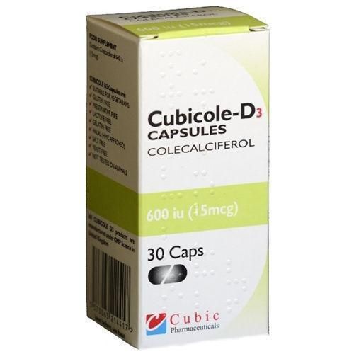 Cubicole Vitamin D3 600IU Capsules x 30 (Vitamin D3 Food Supplement) -   Cubicole EasyMeds Pharmacy