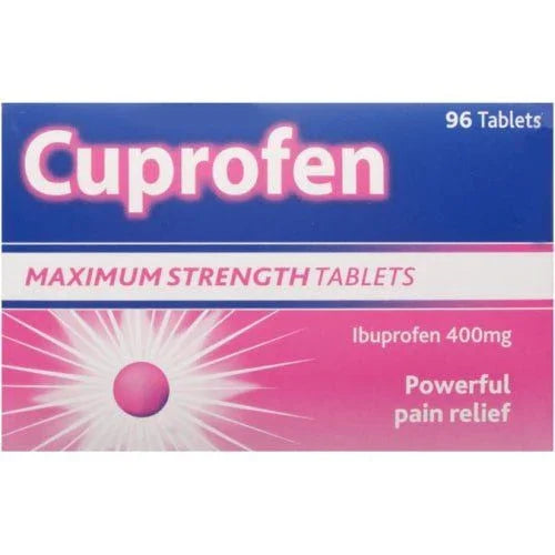 Cuprofen Maximum Strength 96 Tablets 400mg (Max 1 Pack) - Reckitt Benckiser EasyMeds Pharmacy
