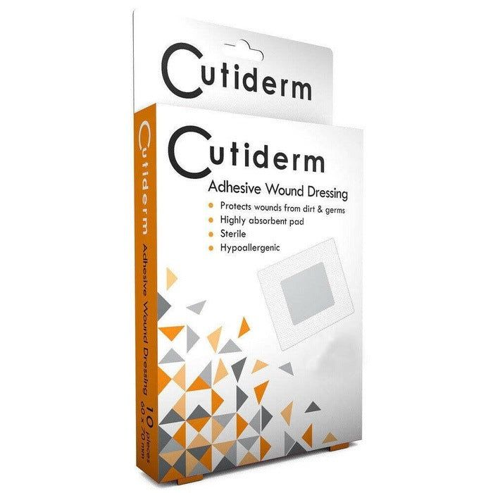Cutiderm Adhesive Sterile Wound Dressings 60mm x 70mm x 10 - Cutiderm EasyMeds Pharmacy