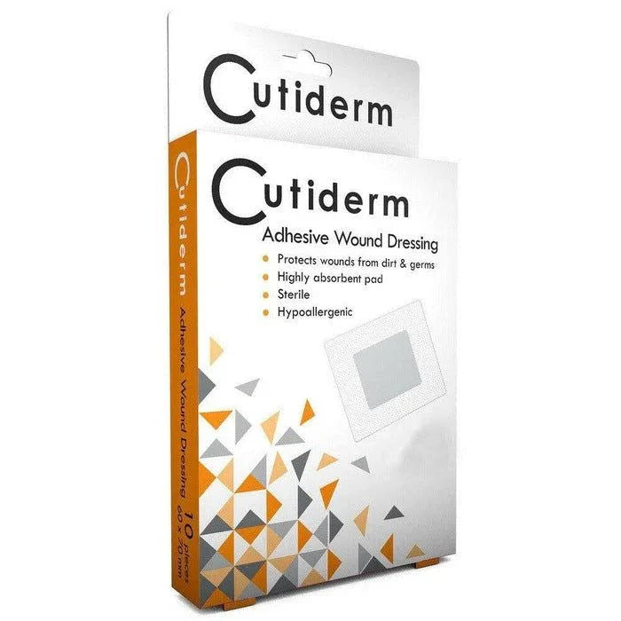 Cutiderm Adhesive Sterile Wound Dressings 60mm x 70mm x 10 - Cutiderm EasyMeds Pharmacy