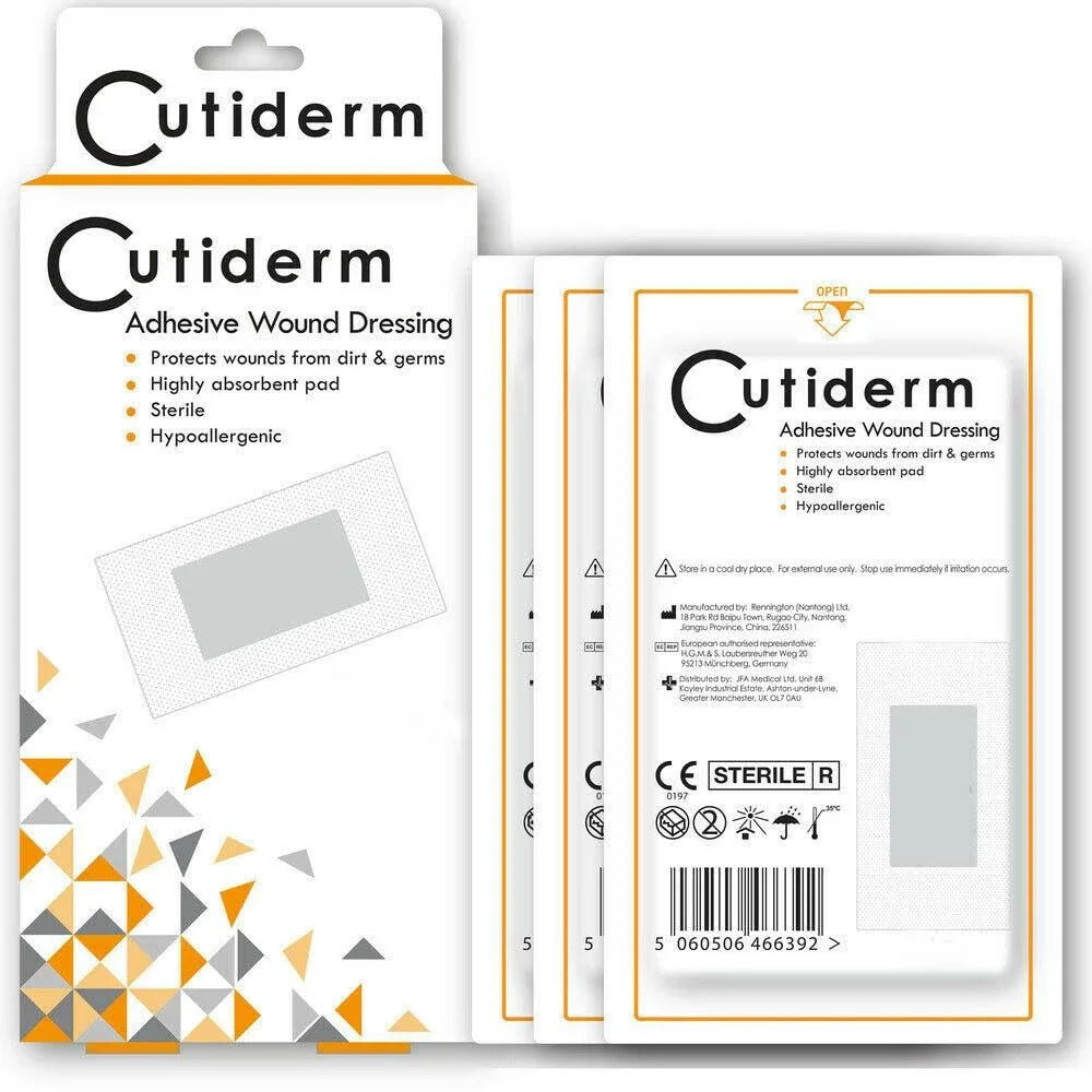 Cutiderm Adhesive Sterile Wound Dressings 80mm x 100mm x 10 - Cutiderm EasyMeds Pharmacy