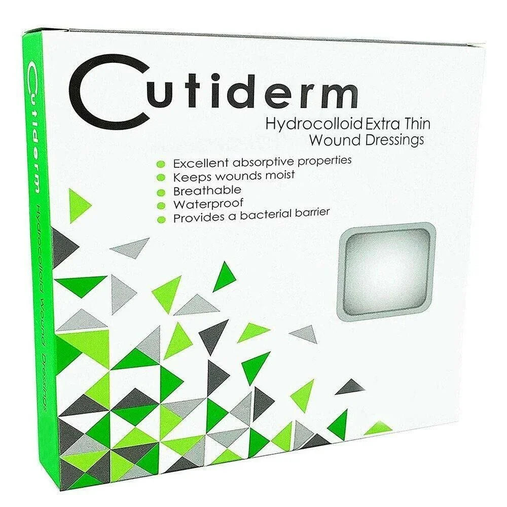 Cutiderm Hydrocolloid Extra Thin Wound Dressings 10cm x 10cm x 5 - Cutiderm EasyMeds Pharmacy