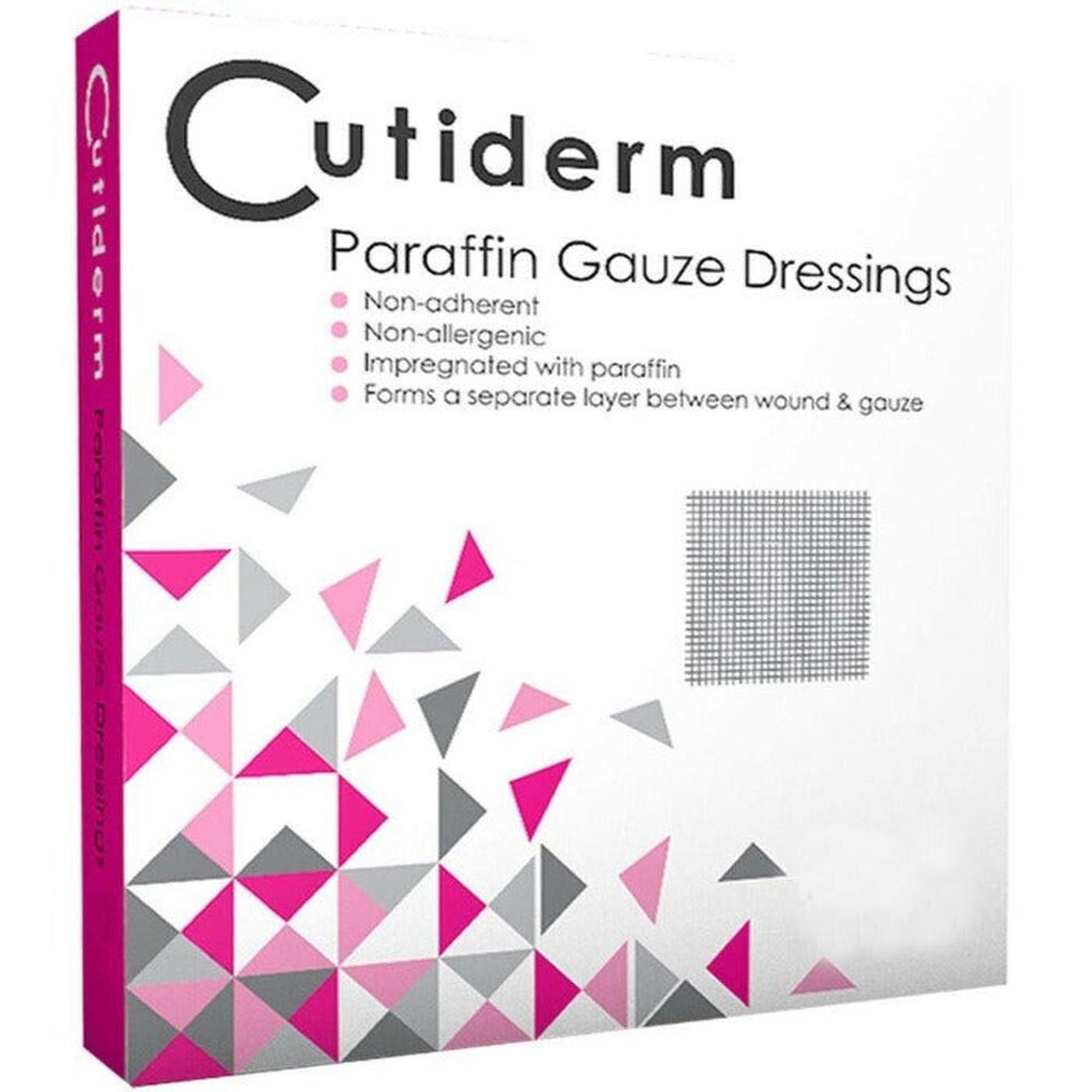 Cutiderm Sterile Paraffin Gauze Dressings 10cm x 20cm x 10 - Cutiderm EasyMeds Pharmacy