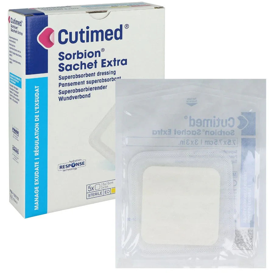 Cutimed Sorbion Sachet Extra Dressing 7.5cm x 7.5cm x5 - BSN Medical EasyMeds Pharmacy
