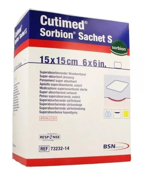 Cutimed Sorbion Sachet S Dressings 15cm x 15cm x 10