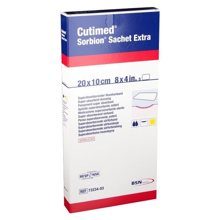 Cutimed Sorbion Sachet Extra Dressing 20cm x 10cm x5 -   BSN Medical EasyMeds Pharmacy