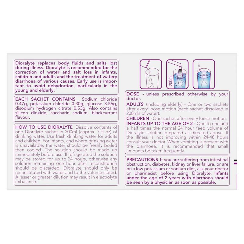 Dioralyte Blackcurrant Flavour Rehydration Sachets x 20