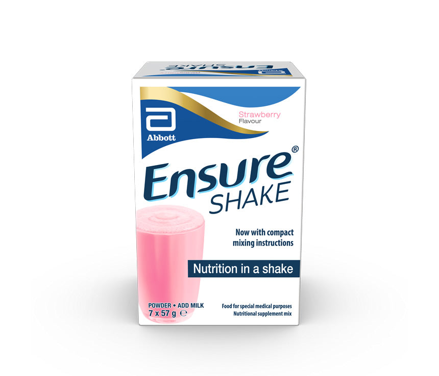 Ensure Powder Shake Strawberry 7 x 57g x 4 Packs -   Abbott EasyMeds Pharmacy