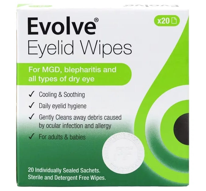 EVOLVE Eyelid Wipes x 20 - EVOLVE EasyMeds Pharmacy