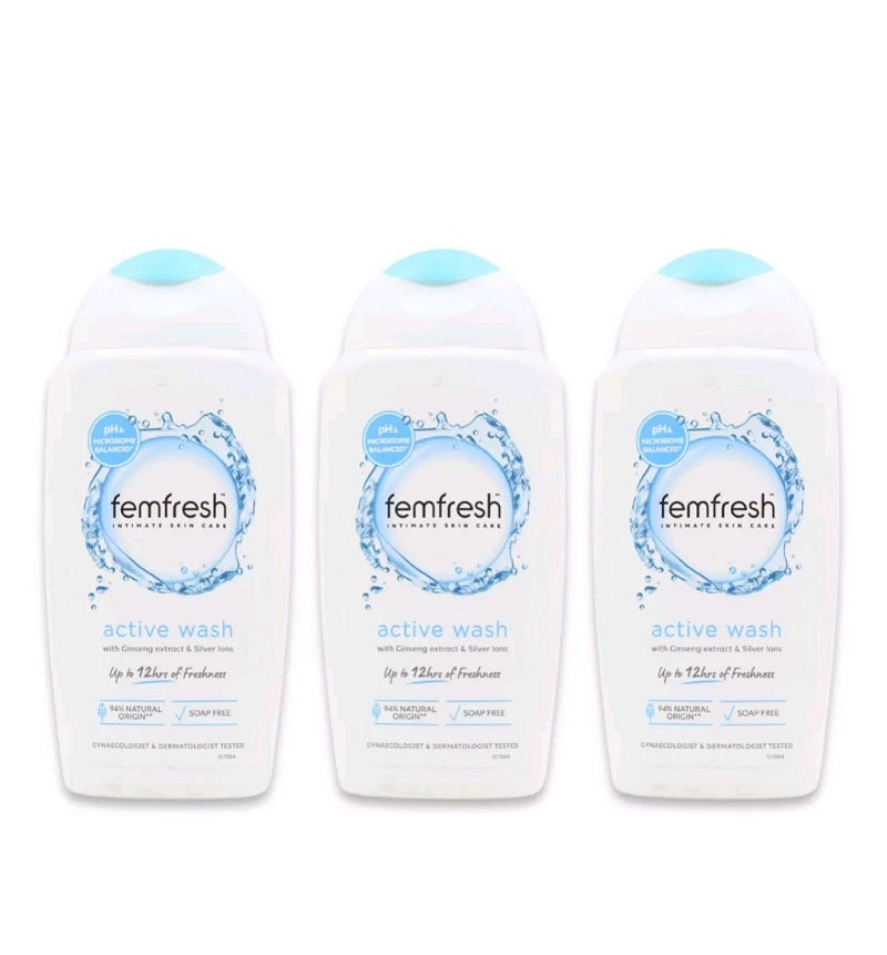 3 x Femfresh Intimate Hygiene Triple Action Deodorising Wash 250ml