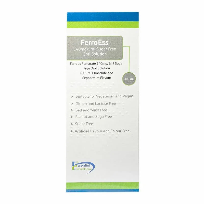 FERROESS Ferrous fumarate 140mg/5ml Syrup 300ml (Galfer Syrup Equivalent) - Essential Healthcare EasyMeds Pharmacy