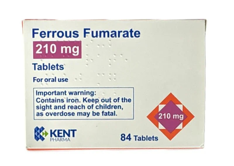Ferrous Fumarate 210mg Iron Tablets - Packs of 84