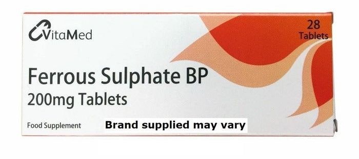 Ferrous Sulphate 200mg Iron Tablets - Packs of 28 Multi Quantity -   Essential EasyMeds Pharmacy