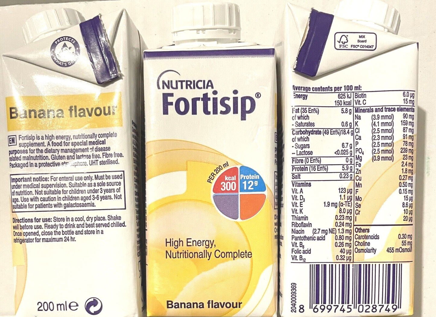 Fortisip Banana TETRA PACK 200ml Nutritional Supplement - Nutricia EasyMeds Pharmacy