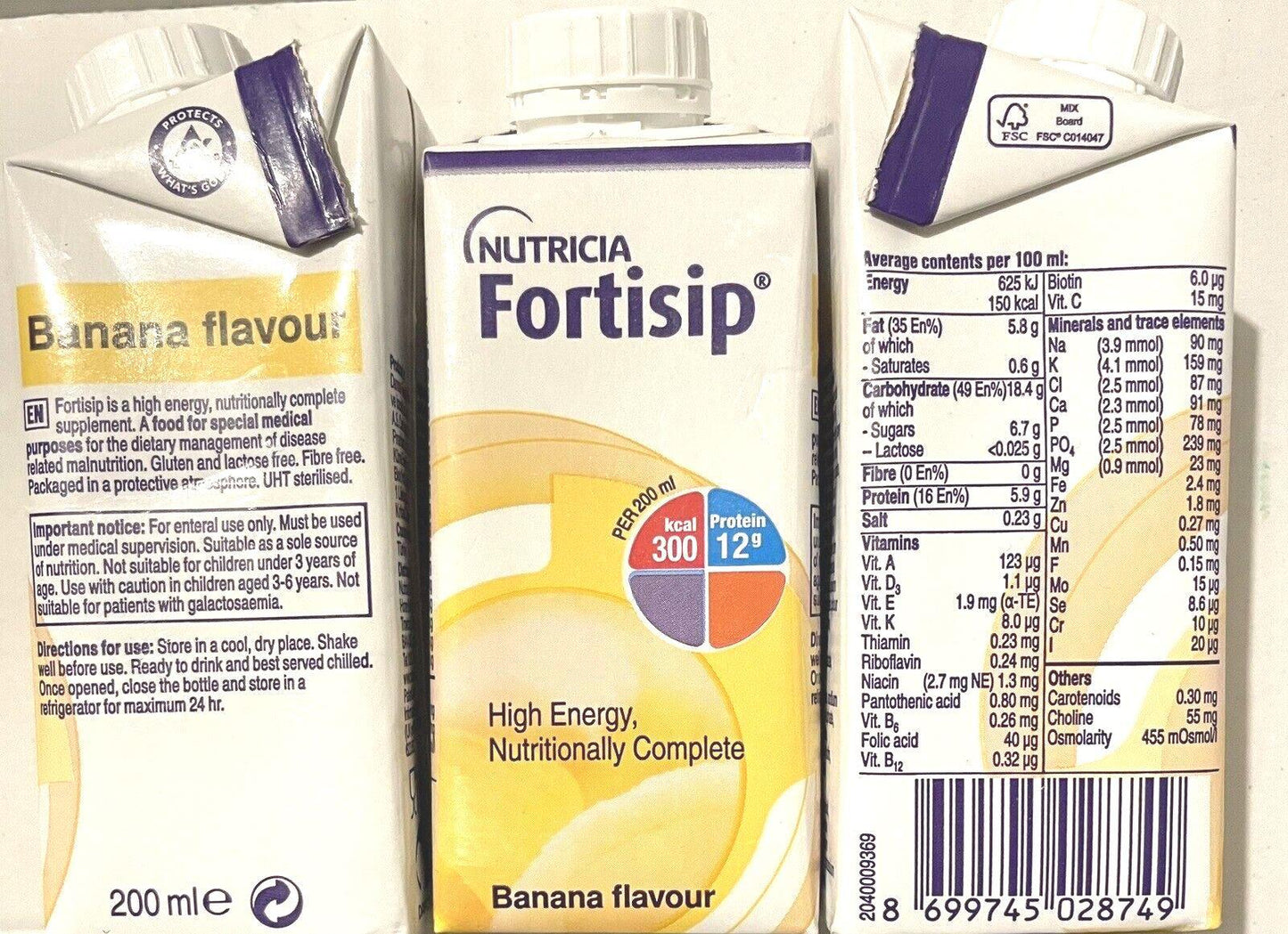 Fortisip Banana TETRA PACK 200ml Nutritional Supplement - Nutricia EasyMeds Pharmacy