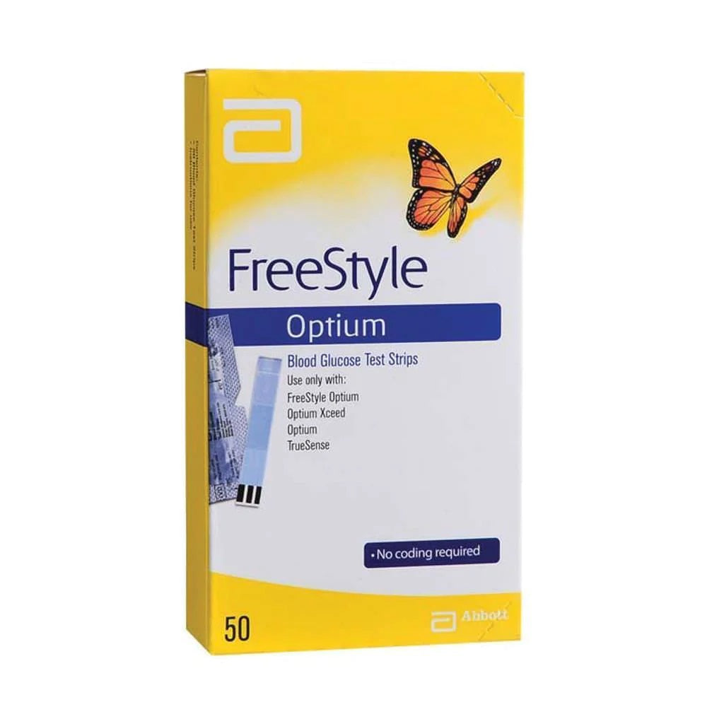 FreeStyle Optium Blood Glucose Test Strips Pack of 50 - Abbott EasyMeds Pharmacy