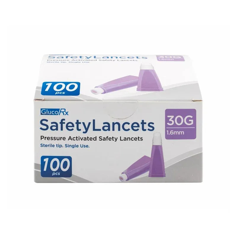 Glucorx Lancets / Safety Lancets 30g x 1.6mm x 100