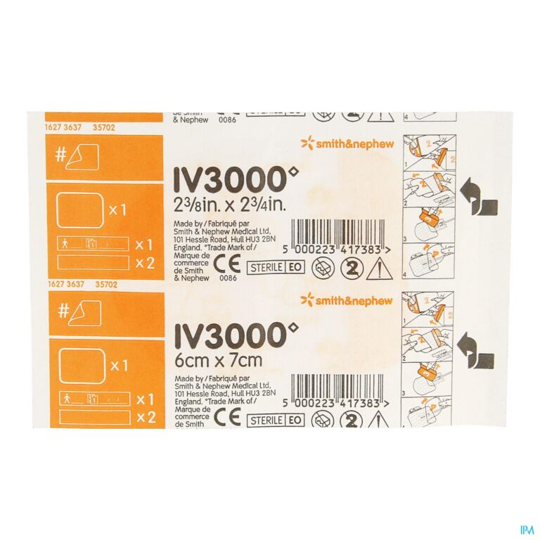 Opsite IV3000 1-Hand Dressings 6cm x 7cm #4007 (Non-Winged) x 50