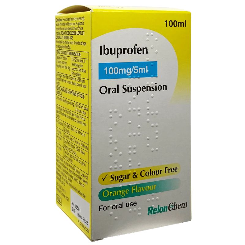 Ibuprofen Oral Suspension S/F 100mg/5ml 100ml (3m - 12yrs)