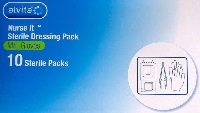 Alvita Nurse It Sterile Dressing Pack S/M Small - Medium Kit x 10 - Alvita EasyMeds Pharmacy