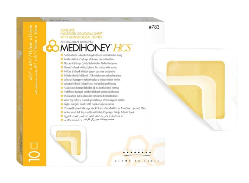 Medihoney HCS Hydrogel Adhesive Dressing 15cm x 15cm x 10